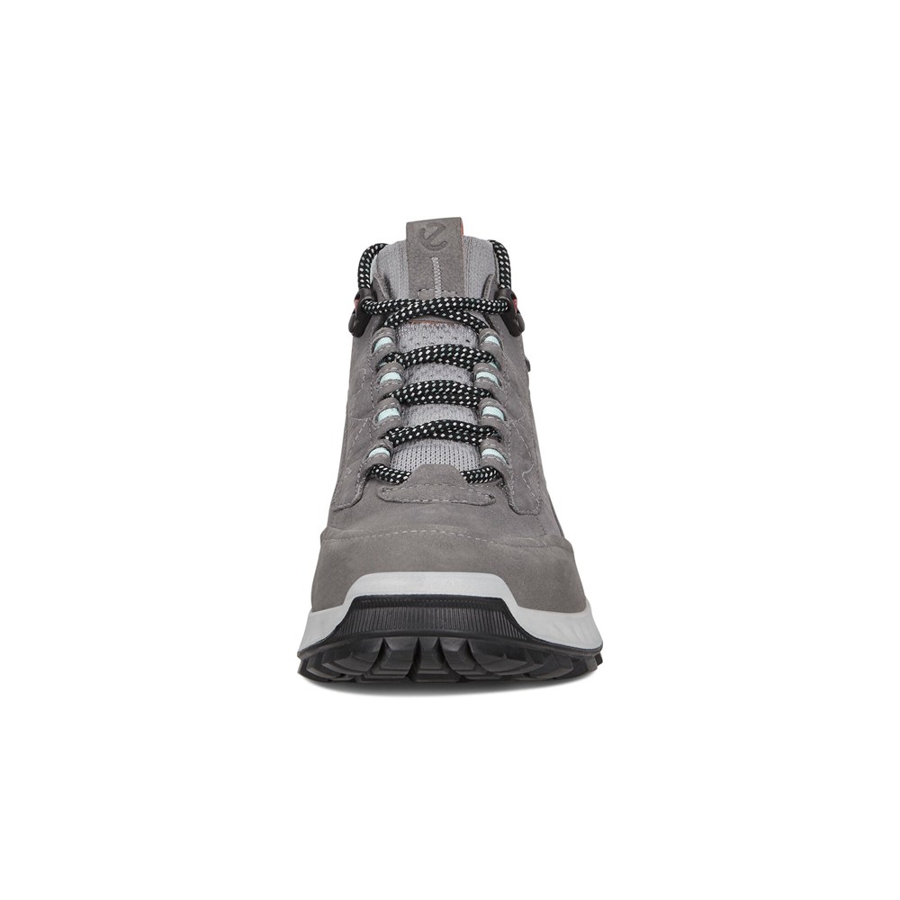 Womens Hiking Shoes - ECCO Exohike Mid Gtx - Dark Grey - 0681HRJUC